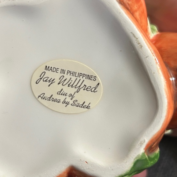 VTG Andrea by Sadek Carrot Shaped Teapot w Lid by Jay Willfred - Picture 5 of 5